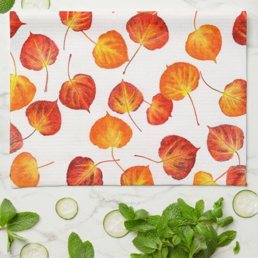 Farbenfrohe Fall Quaking Aspen Blätter Papier Napk Geschirrtuch (Gefaltet)