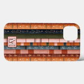Farbenfrohe Fall Streifen Monogram Phone Case (Rückseite (Horizontal))
