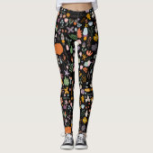 Farbenfrohe Fall- und Symbolmuster Leggings (Vorderseite)