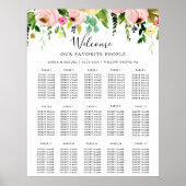 Farbenfrohe fallalphabetische Hochzeitstabelle Poster (Vorne)