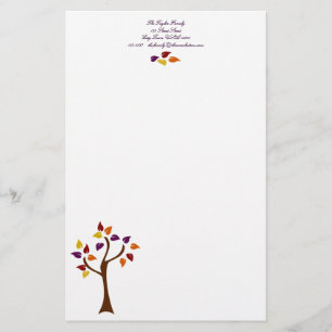 Farbenfrohe Fallbaum Briefpapier