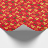 Farbenfrohe Fallen am roten Hintergrund Geschenkpapier (Ecke)