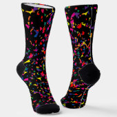 Farbenfrohe Fallende Confetti-Regenbogenmuster auf Socken (Gewinkelt)
