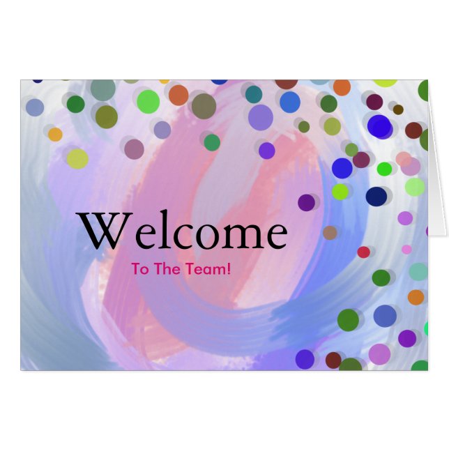 Farbenfrohe Fallende Glitzern Polka Dots Willkomme (Vorderseite (Horizontal))