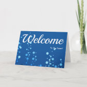 Farbenfrohe Fallende Glitzern Polka Dots Willkomme Karte (Vorderseite)