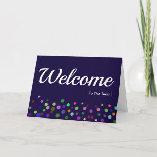 Farbenfrohe Fallende Glitzern Polka Dots Willkomme Karte