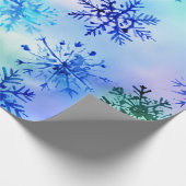 Farbenfrohe Fallende Schneeflockenmuster Geschenkpapier (Ecke)