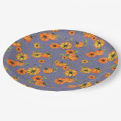 Farbenfrohe Fallpumpen Orange/Lila Pappteller (Schrägansicht)