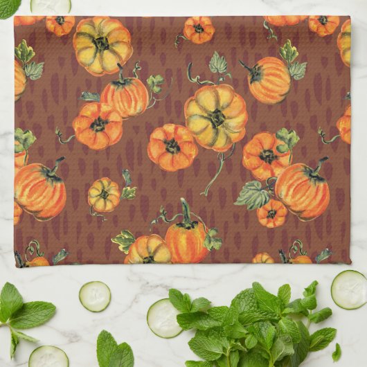 Farbenfrohe Fallpumpen Orange/Rost Geschirrtuch (Gefaltet)