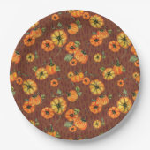 Farbenfrohe Fallpumpen Orange/Rost Pappteller (Vorderseite)