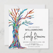 Farbenfrohe Familienbaum-Wiedersehen Einladung (Vorderseite)