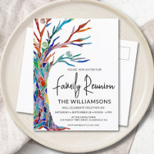 Farbenfrohe Familienbaum-Wiedersehen