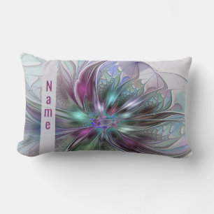 Farbenfrohe Fantasie Abstrakt Moderne Blume Lendenkissen