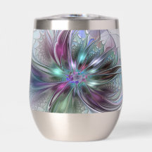 Farbenfrohe Fantasie Abstrakt Modernes Fraktal Blu