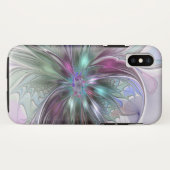 Farbenfrohe Fantasie Abstrakt Modernes Fraktal Blu Case-Mate iPhone Hülle (Rückseite (Horizontal))