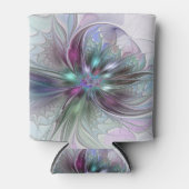 Farbenfrohe Fantasie Abstrakt Modernes Fraktal Blu Dosenkühler (Vorderseite)