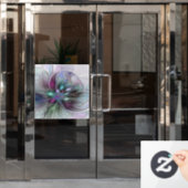 Farbenfrohe Fantasie Abstrakt Modernes Fraktal Blu Fensteraufkleber (Büro Tür)