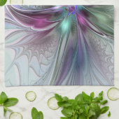 Farbenfrohe Fantasie Abstrakt Modernes Fraktal Blu Handtuch (Gefaltet)