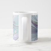 Farbenfrohe Fantasie Abstrakt Modernes Fraktal Blu Jumbo-Tasse (Rückseite)