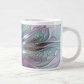 Farbenfrohe Fantasie Abstrakt Modernes Fraktal Blu Jumbo-Tasse (Rechts)