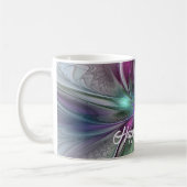 Farbenfrohe Fantasie Abstrakt Modernes Fraktal Blu Kaffeetasse (Links)