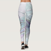 Farbenfrohe Fantasie Abstrakt Modernes Fraktal Blu Leggings (Rückseite)