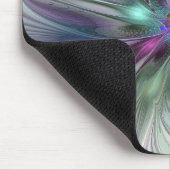 Farbenfrohe Fantasie Abstrakt Modernes Fraktal Blu Mousepad (Ecke)