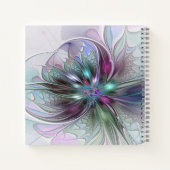 Farbenfrohe Fantasie Abstrakt Modernes Fraktal Blu Notizblock (Rückseite)