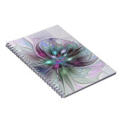 Farbenfrohe Fantasie Abstrakt Modernes Fraktal Blu Notizblock (Rechte Seite)