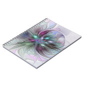 Farbenfrohe Fantasie Abstrakt Modernes Fraktal Blu Notizblock (Linke Seite)