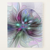 Farbenfrohe Fantasie Abstrakt Modernes Fraktal Blu Planer (Rückseite)