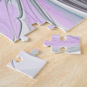 Farbenfrohe Fantasie Abstrakt Modernes Fraktal Blu Puzzle (Seite)