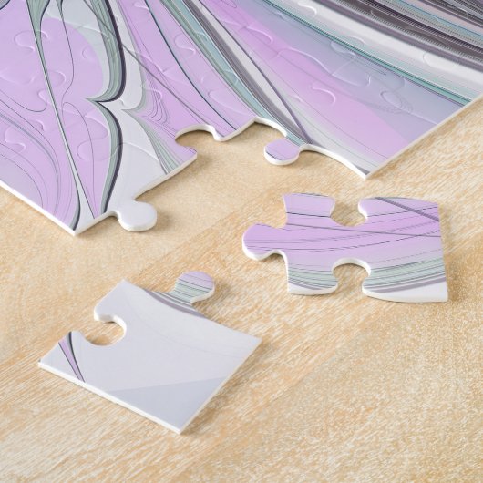 Farbenfrohe Fantasie Abstrakt Modernes Fraktal Blu Puzzle (Seite)