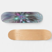 Farbenfrohe Fantasie Abstrakt Modernes Fraktal Blu Skateboard (Horizontal)