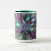 Farbenfrohe Fantasie Abstrakt Modernes Fraktal Blu Tasse (Zentrum)