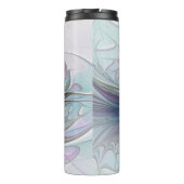 Farbenfrohe Fantasie Abstrakt Modernes Fraktal Blu Thermosbecher (Rückseite)