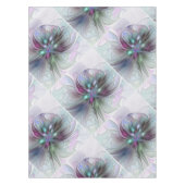 Farbenfrohe Fantasie Abstrakt Modernes Fraktal Blu Tischdecke (Vorderseite)