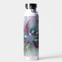 Farbenfrohe Fantasie Abstrakt Modernes Fraktal Blu