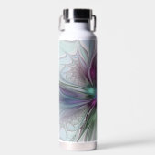 Farbenfrohe Fantasie Abstrakt Modernes Fraktal Blu Trinkflasche (Vorne)