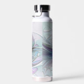 Farbenfrohe Fantasie Abstrakt Modernes Fraktal Blu Trinkflasche (Rechts)