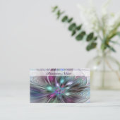 Farbenfrohe Fantasie Abstrakt Modernes Fraktal Blu Visitenkarte (Stehend Vorderseite)