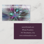 Farbenfrohe Fantasie Abstrakt Modernes Fraktal Blu Visitenkarte (Vorne/Hinten)