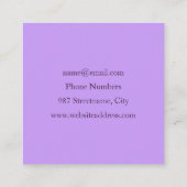 Farbenfrohe Fantasie Abstrakt Modernes Lila Frakta Quadratische Visitenkarte (Rückseite)