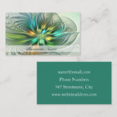 Farbenfrohe Fantasie Abstrakte Blume Fraktal Art Visitenkarte (Vorne/Hinten)