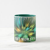 Farbenfrohe Fantasie Abstrakte Blume Fraktal Beste Tasse (Zentrum)