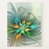 Farbenfrohe Fantasie Abstrakte Blume Fraktal Planer (Rückseite)