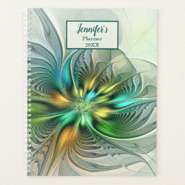 Farbenfrohe Fantasie Abstrakte Blume Fraktal Planer