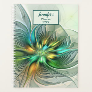 Farbenfrohe Fantasie Abstrakte Blume Fraktal Planer