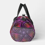 Farbenfrohe Fantasie Abstrakte Trippy Lila Fraktal Duffle Bag (Rechts)