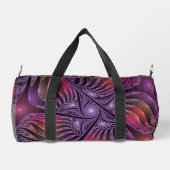 Farbenfrohe Fantasie Abstrakte Trippy Lila Fraktal Duffle Bag (Rückseite)
